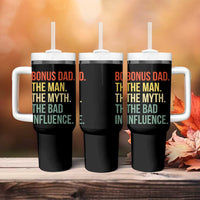 Bonus Dad Tumbler With Handle The Man Myth Bad Influence Funny Step Dad