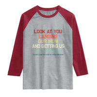Bonus Dad Raglan Shirt Funny Step Dad Look At You Landing Our Mom Getting Us As A Bonus