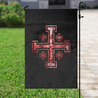 Crusader Jerusalem Cross Catholic Garden Flag Gothic Christian Dark Faith Grunge Blood Splatter