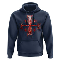 Crusader Jerusalem Cross Catholic Hoodie Gothic Christian Dark Faith Grunge Blood Splatter