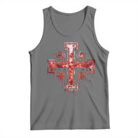 Crusader Jerusalem Cross Catholic Tank Top Gothic Christian Dark Faith Grunge Blood Splatter