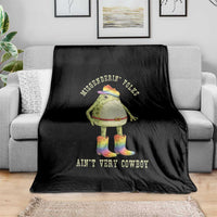Funny Frog LGBTQ Throw Blanket Misgenderin Folks Aint Very Cowboy Pride Rainbow