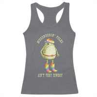 Funny Frog LGBTQ Racerback Tank Top Misgenderin Folks Aint Very Cowboy Pride Rainbow