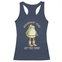 Funny Frog LGBTQ Racerback Tank Top Misgenderin Folks Aint Very Cowboy Pride Rainbow