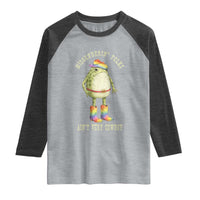 Funny Frog LGBTQ Raglan Shirt Misgenderin Folks Aint Very Cowboy Pride Rainbow