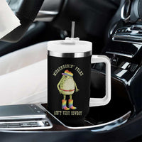 Funny Frog LGBTQ Tumbler With Handle Misgenderin Folks Aint Very Cowboy Pride Rainbow