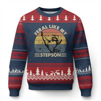 Bonus Dad Ugly Christmas Sweater Retro Feral Raccoon Stepdad Gifts From Bonus Son Stepson
