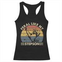 Bonus Dad Racerback Tank Top Retro Feral Raccoon Stepdad Gifts From Bonus Son Stepson