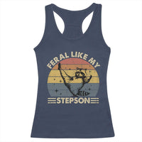 Bonus Dad Racerback Tank Top Retro Feral Raccoon Stepdad Gifts From Bonus Son Stepson