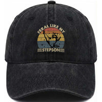 Bonus Dad Washed Cotton Baseball Cap Retro Feral Raccoon Stepdad Gifts From Bonus Son Stepson