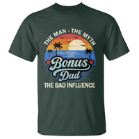 Bonus Dad T Shirt The Man Myth Bad Influence Step Dad Fathers Day Gift