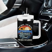 Bonus Dad Tumbler With Handle The Man Myth Bad Influence Step Dad Fathers Day Gift