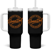 Bonus Dad Tumbler With Handle Vintage The Man Myth Bad Influence Funny Step Dad