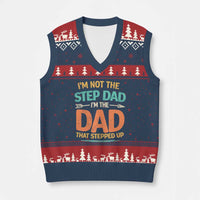 Bonus Dad V-Neck Knit Sweater Vest Not The Step Dad Im The Dad That Stepped Up