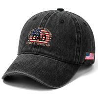 Bonus Dad Washed Cotton Baseball Cap Not The Step Dad Im The Dad That Stepped Up USA Flag