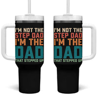 Funny Bonus Dad Tumbler With Handle Retro Not The Step Dad Im The Dad That Stepped Up