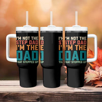 Funny Bonus Dad Tumbler With Handle Retro Not The Step Dad Im The Dad That Stepped Up