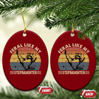 Bonus Dad Ceramic Ornament Retro Feral Raccoon Stepdad Gifts From Bonus Daughter Stepdaughter