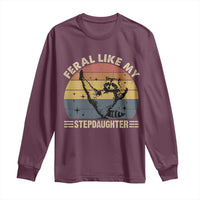 Bonus Dad Long Sleeve Shirt Retro Feral Raccoon Stepdad Gifts From Bonus Daughter Stepdaughter