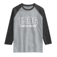 Vintage 1986 Limited Edition Raglan Shirt 50 Year Old Gift Retro Varsity 40th Birthday