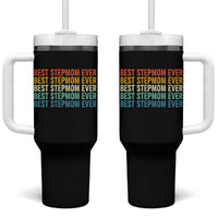 Best Stepmom Ever Tumbler With Handle Funny Retro StepMom Bonus Mom