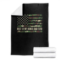 Best Effin Bonus Dad Ever Throw Blanket Funny Step Dad Camo American Flag
