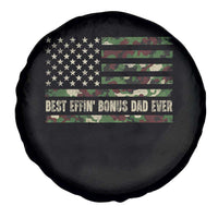 Best Effin Bonus Dad Ever Spare Tire Cover Funny Step Dad Camo American Flag