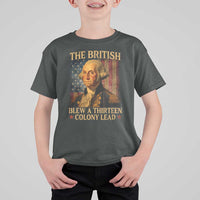 Funny 4th of July George Washington T Shirt For Kid The British Blew A Thirteen Colony Lead American Flag - Wonder Print Shop