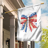 Coquette 4th Of July Garden Flag USA Bow American Flag Red White and Blue - Wonder Print Shop