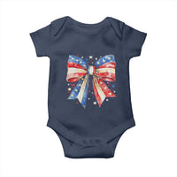 Coquette 4th Of July Baby Onesie USA Bow American Flag Red White and Blue - Wonder Print Shop