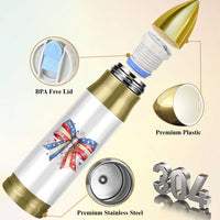 Coquette 4th Of July Bullet Tumbler USA Bow American Flag Red White and Blue - Wonder Print Shop