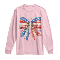 Coquette 4th Of July Long Sleeve Shirt USA Bow American Flag Red White and Blue - Wonder Print Shop