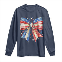 Coquette 4th Of July Long Sleeve Shirt USA Bow American Flag Red White and Blue - Wonder Print Shop