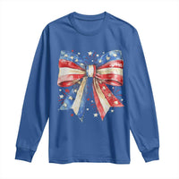 Coquette 4th Of July Long Sleeve Shirt USA Bow American Flag Red White and Blue - Wonder Print Shop