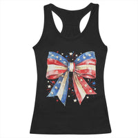 Coquette 4th Of July Racerback Tank Top USA Bow American Flag Red White and Blue - Wonder Print Shop