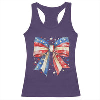 Coquette 4th Of July Racerback Tank Top USA Bow American Flag Red White and Blue - Wonder Print Shop