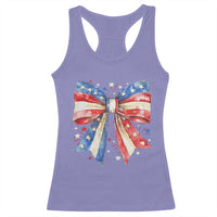 Coquette 4th Of July Racerback Tank Top USA Bow American Flag Red White and Blue - Wonder Print Shop