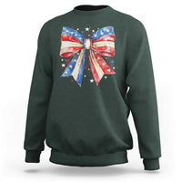 Coquette 4th Of July Sweatshirt USA Bow American Flag Red White and Blue - Wonder Print Shop