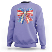 Coquette 4th Of July Sweatshirt USA Bow American Flag Red White and Blue - Wonder Print Shop