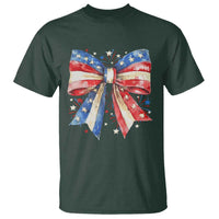 Coquette 4th Of July T Shirt USA Bow American Flag Red White and Blue - Wonder Print Shop