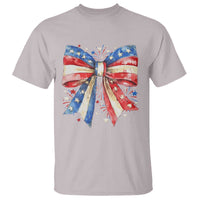Coquette 4th Of July T Shirt USA Bow American Flag Red White and Blue - Wonder Print Shop
