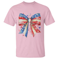 Coquette 4th Of July T Shirt USA Bow American Flag Red White and Blue - Wonder Print Shop