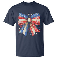 Coquette 4th Of July T Shirt USA Bow American Flag Red White and Blue - Wonder Print Shop