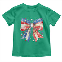 Coquette 4th Of July Toddler T Shirt USA Bow American Flag Red White and Blue - Wonder Print Shop
