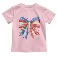 Coquette 4th Of July Toddler T Shirt USA Bow American Flag Red White and Blue - Wonder Print Shop