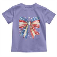 Coquette 4th Of July Toddler T Shirt USA Bow American Flag Red White and Blue - Wonder Print Shop