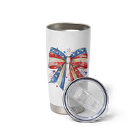Coquette 4th Of July Tumbler Cup USA Bow American Flag Red White and Blue - Wonder Print Shop