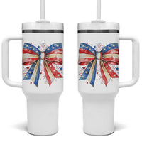 Coquette 4th Of July Tumbler With Handle USA Bow American Flag Red White and Blue - Wonder Print Shop
