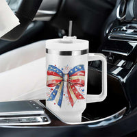 Coquette 4th Of July Tumbler With Handle USA Bow American Flag Red White and Blue - Wonder Print Shop