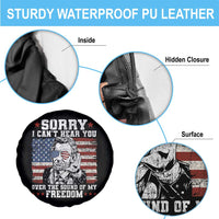 Funny Abraham Lincoln 4th Of July Spare Tire Cover Sorry Cant Hear You Sound Of My Freedom American Flag - Wonder Print Shop